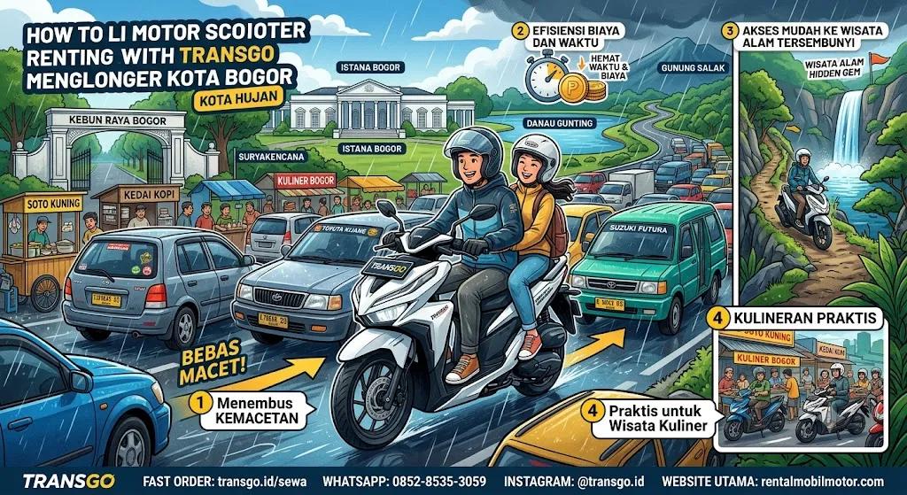Bye Macet! Strategi Seru Keliling Kota Hujan dengan Layanan Rental Motor Bogor dari Transgo